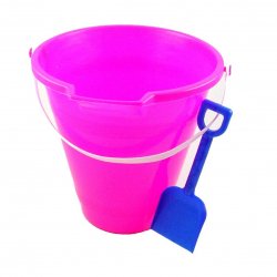 Large Hot Pink 9" Pail with Spout and Shovel